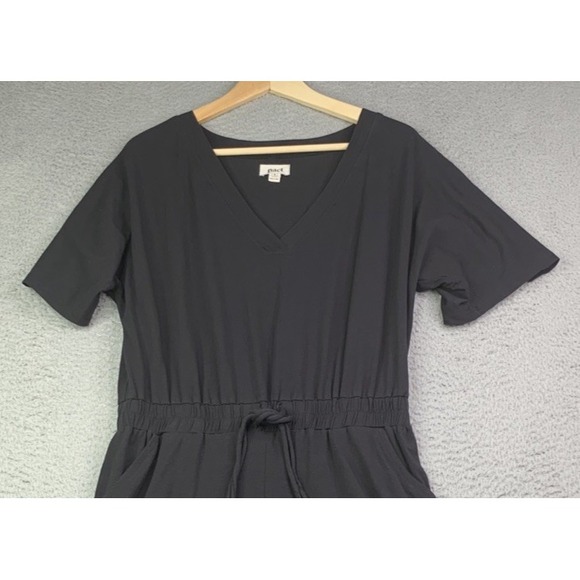 Pact Jumpsuit Womens Size Small Drawstring Waist Short Sleeve Casual Black - Picture 3 of 11